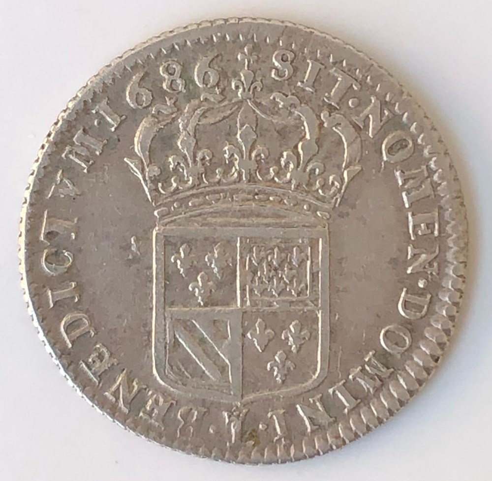 monnaies europe medievale france royales 1 8e ecu de flandre 1686 1688
