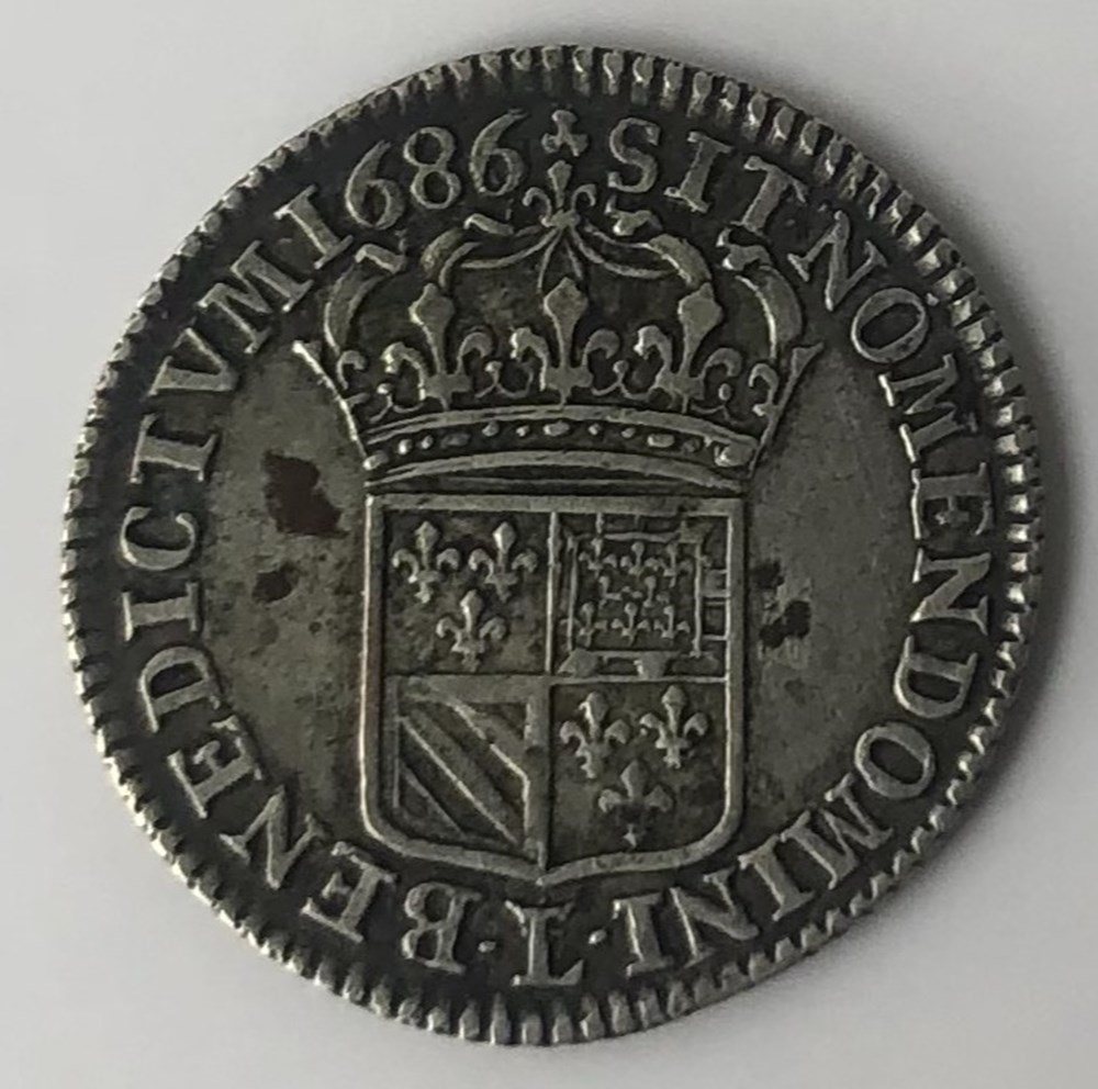 monnaies europe medievale france royales seizieme ecu de flandre 1686 1688