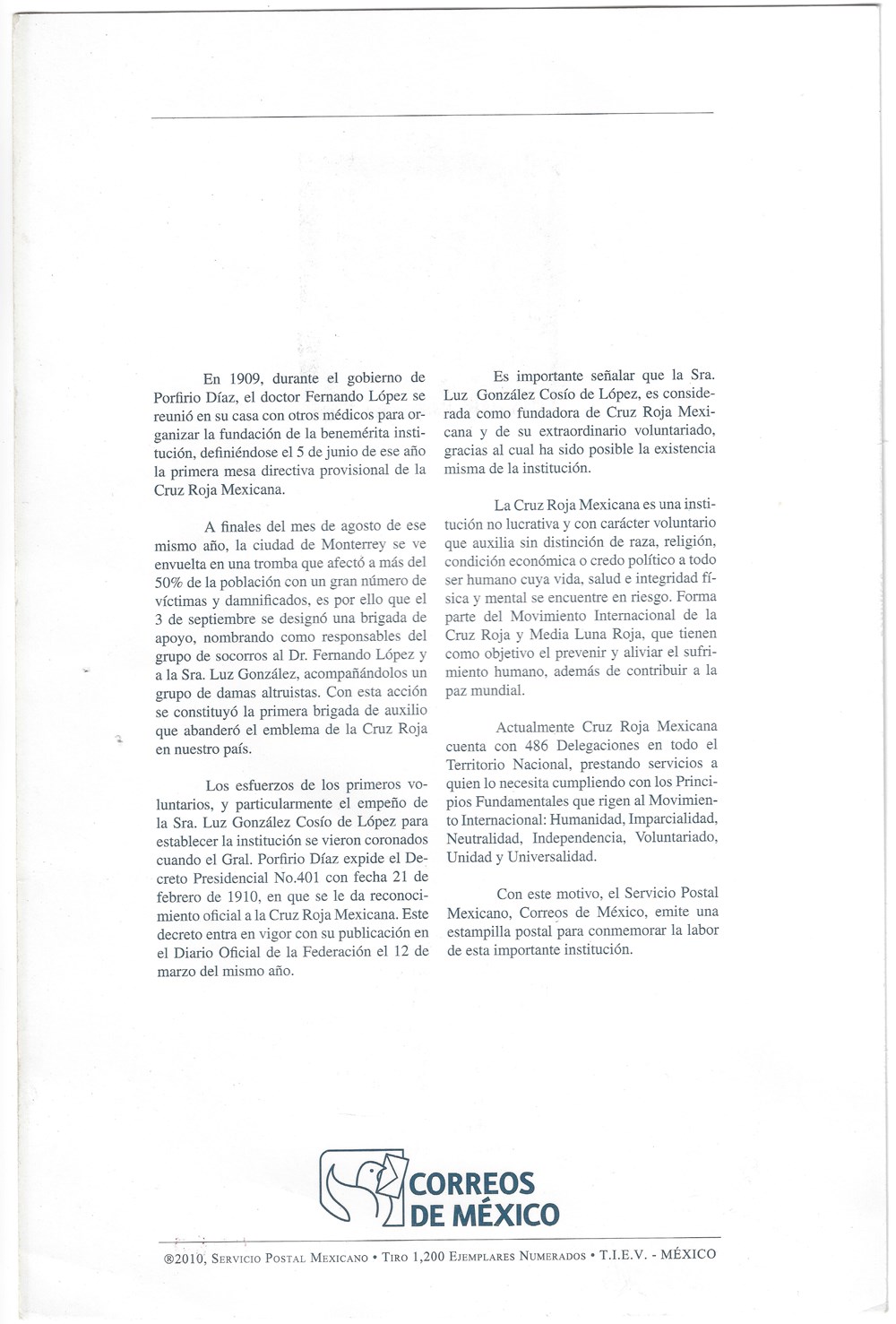 articulos publicitarios timbre postal 100 anos de cruz roja mexicana