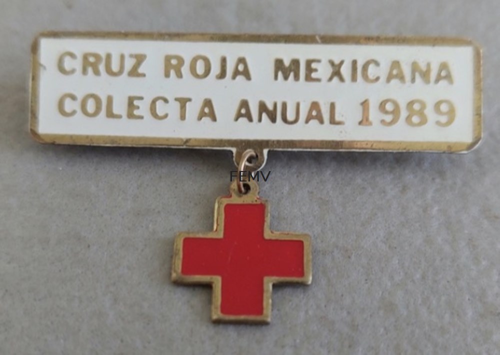 diverso pins y chapas pin colecta anual 1989 cruz roja mexicana