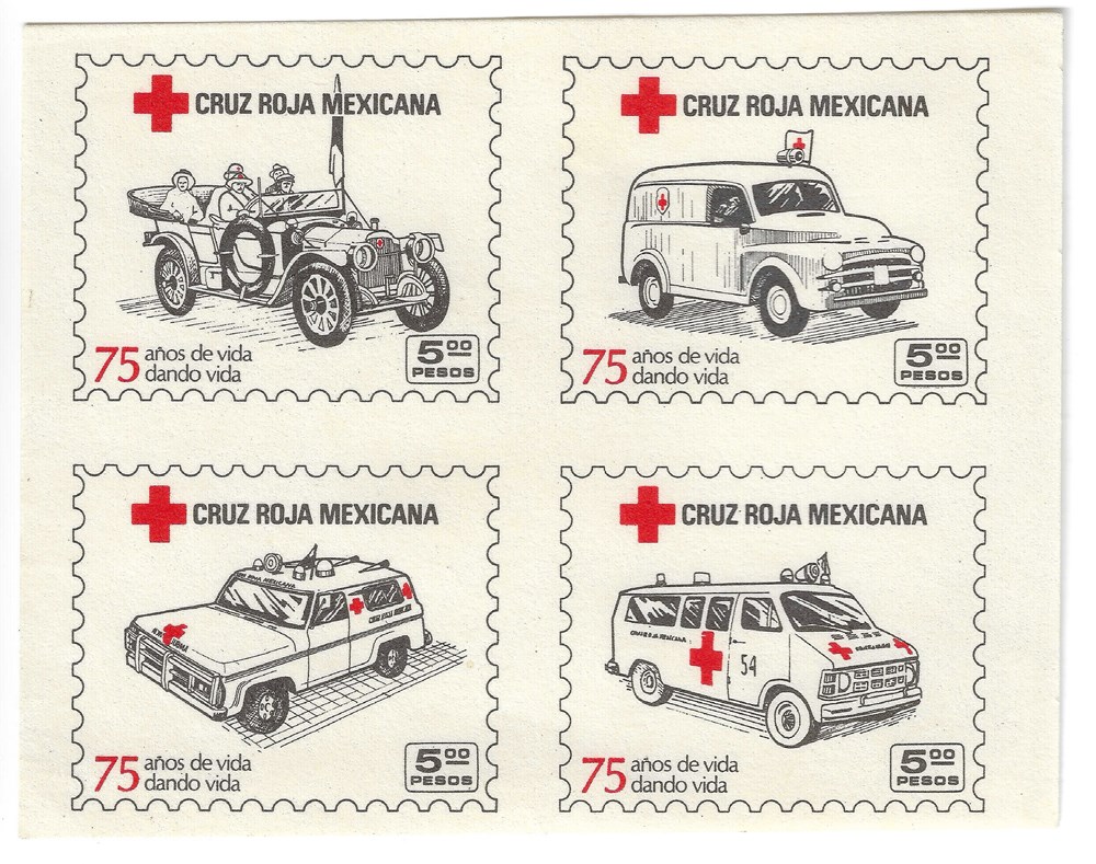 arte y antiguedades sellos estampillas colecta nacional cruz roja mexicana 1985 75 anos de vida dando vida
