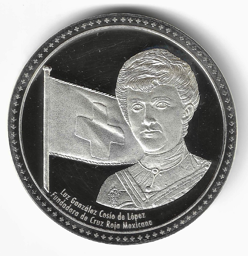 articulos publicitarios onza de plata 100 anos de cruz roja mexicana
