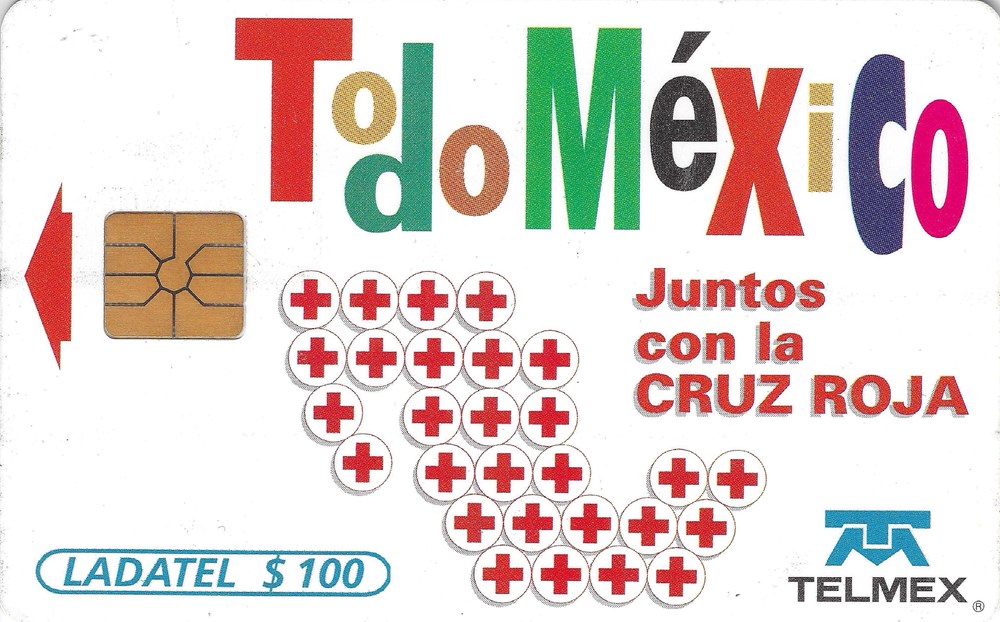 diverso tarjetas telefonicas tarjeta de telefonica todo mexico juntos con la cruz roja