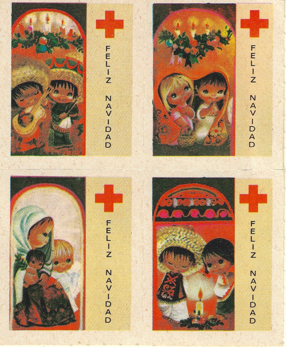 arte y antiguedades sellos estampillas colecta nacional cruz roja mexicana feliz navidad