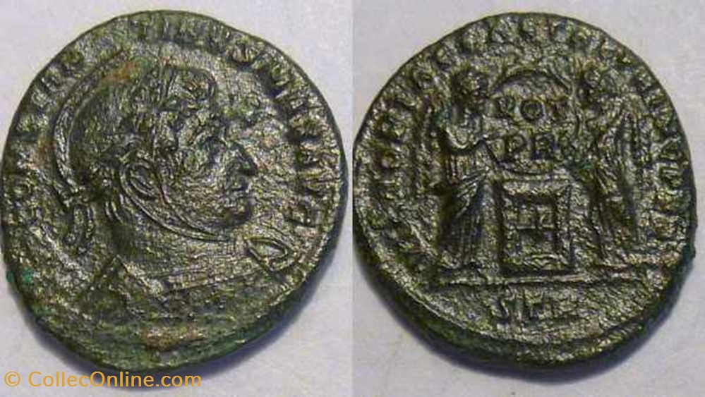 CONSTANTINE I AE3, RIC VII 216, Vota coin ancient b to roman republicain imperial constantine i ae3 ric vii 216 vota
