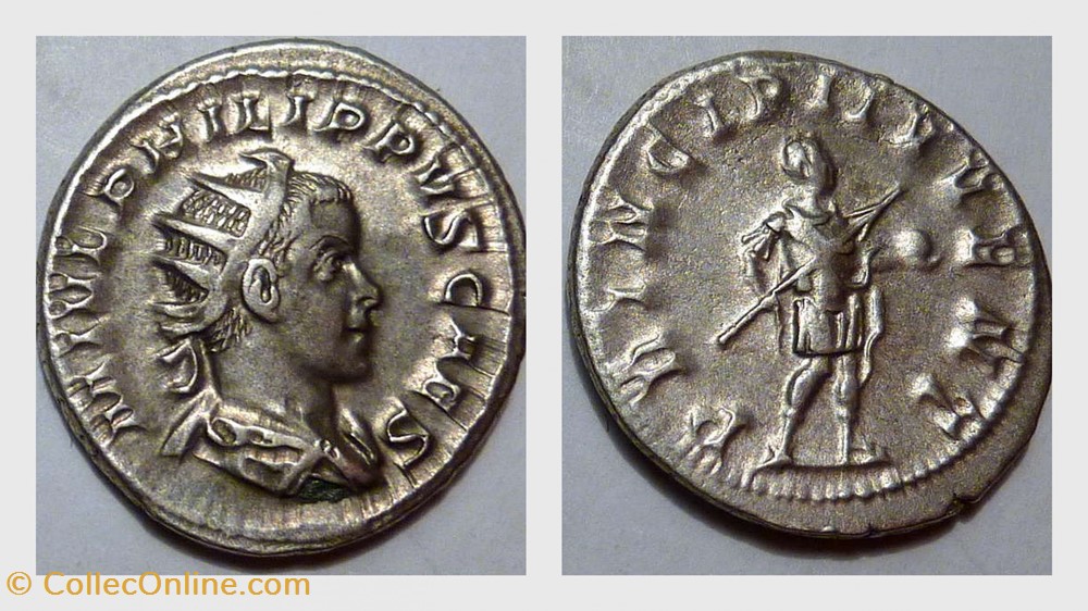 PHILIP II Antoninianus, RIC 216c, Princip coin ancient b roman republicain imperial philip ii antoninianus ric 216c princip