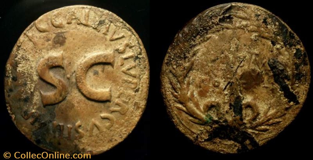AUGUSTUS AE Dupondius coin ancient b c to roman republicain imperial augustus ae dupondius