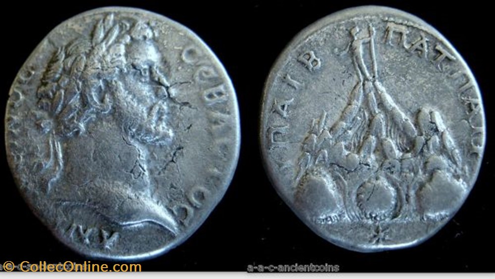Antonius Pius AR Didrachm Syd 301c var, Mt. Argaeus coin ancient b roman republicain imperial antonius pius ar didrachm syd 301c var mt argaeus
