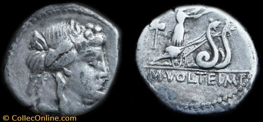 coin ancient to republicain imperial m volteius m f roman republic gens volteia ar denarius