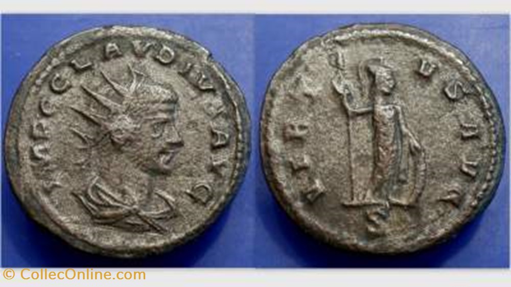 Claudius II Antoninianus RIC V-1, 225, Minerva coin ancient b roman republicain imperial claudius ii antoninianus ric v 1 225 minerva