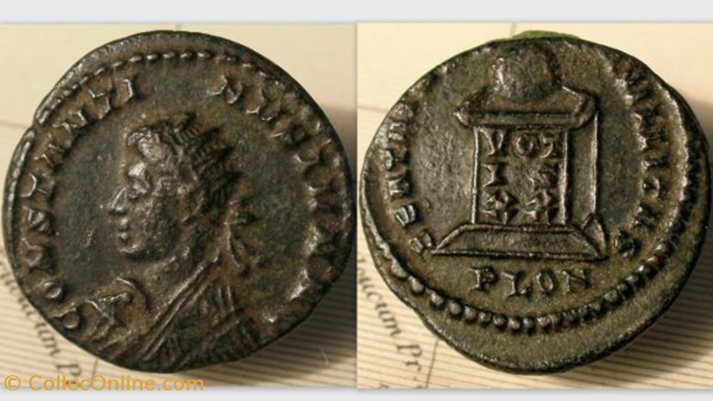 CONSTANTINE II AE3 RIC VII 284, BEATA TRAN-QVILLITAS coin ancient to roman republicain imperial constantine ii ae3 ric vii 284 beata tran qvillitas