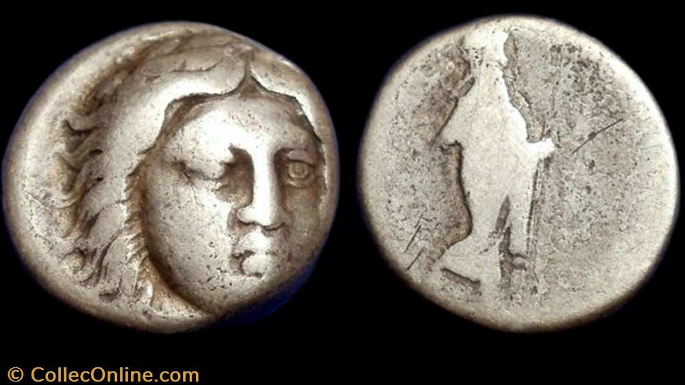SATRAPS OF CARIA, MAUSSOLLOS AR Drachm coin ancient b to greek satraps of caria maussollos ar drachm