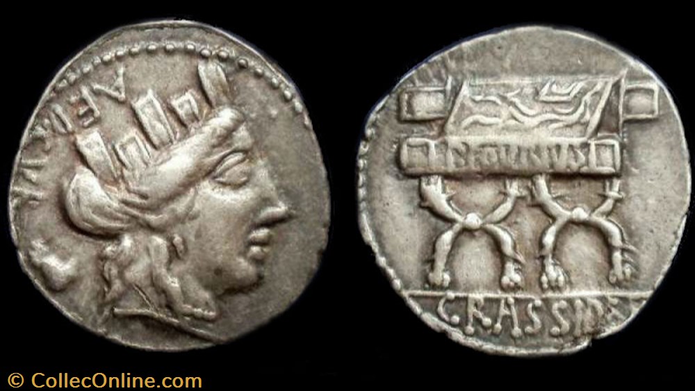P. FURIUS CRASSIPES ROMAN REPUBLIC; GENS FURIA AR Denarius coin ancient to republicain imperial p furius crassipes roman republic gens furia ar denarius