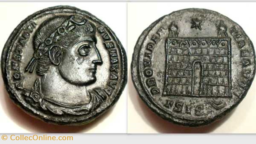 CONSTANTINE I AE3 Follis, RIC VII 215G, Campgate coin ancient b to roman republicain imperial constantine i ae3 follis ric vii 215g campgate