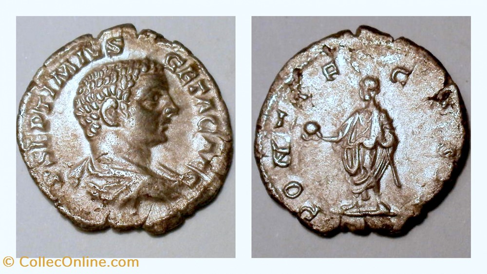 coin ancient b to roman republicain imperial geta denarius ric 61a pontif