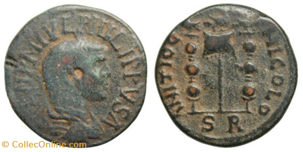 PHILIP I, AE25 SNG France 1262, Vexilium coin ancient b to roman republicain imperial philip i ae25 sng france 1262 vexilium