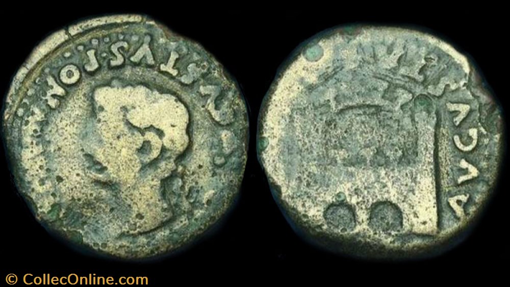 TIBERIUS AE 25mm (As) coin ancient c to roman republicain imperial tiberius ae 25mm as