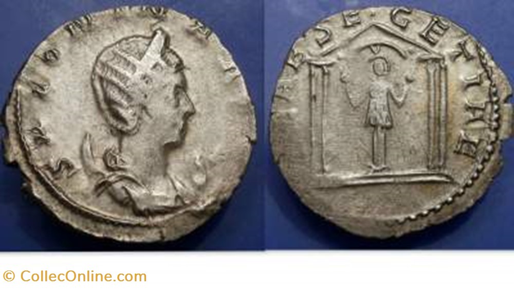 Salonina AR Antoninianus RIC 5, Temple coin ancient b roman republicain imperial salonina ar antoninianus ric 5 temple
