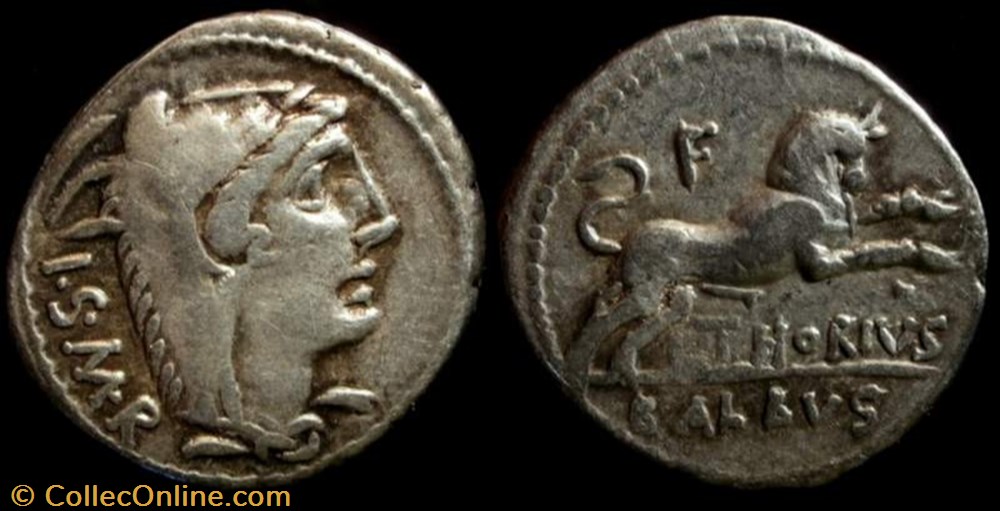 L. THORIUS BALBUS ROMAN REPUBLIC; GENS THORIA AR Denarius coin ancient to republicain imperial l thorius balbus roman republic gens thoria ar denarius