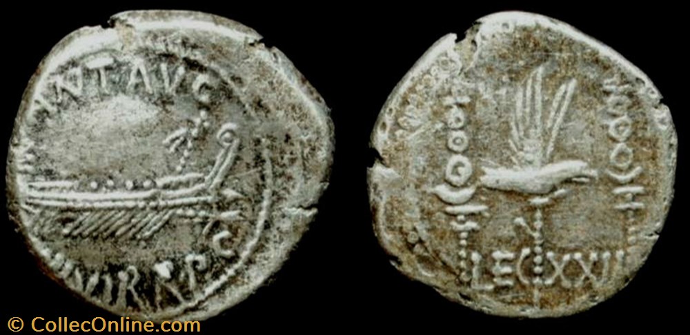 MARCUS ANTONIUS AR Denarius LEG XXII coin ancient b roman republicain imperial marcus antonius ar denarius leg xxii