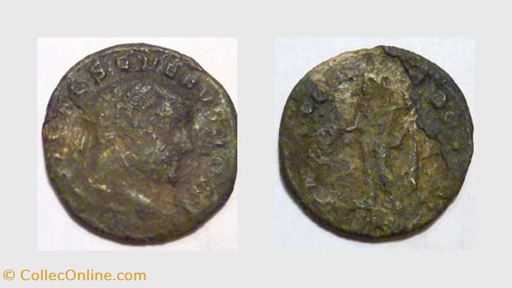 SEVERUS II Quarter Follis RIC VI Siscia 170a, Genius coin ancient b to roman republicain imperial severus ii quarter follis ric vi siscia 170a genius