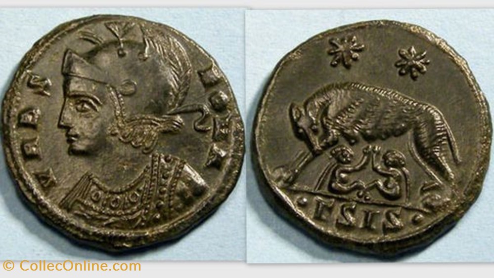 CONSTANTINOPOLIS COMMEMORATIVE AE3, RIC VII 240, Vrbs Roma coin ancient to roman republicain imperial constantinopolis commemorative ae3 ric vii 240 vrbs roma