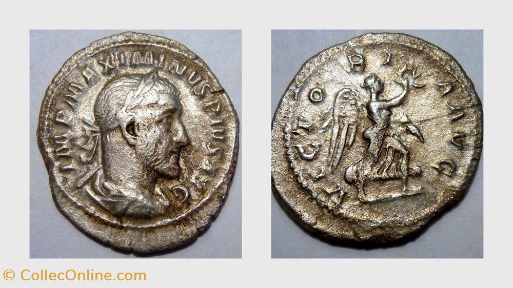 MAXIMINUS I Denarius RIC 16, Victory coin ancient b roman republicain imperial maximinus i denarius ric 16 victory