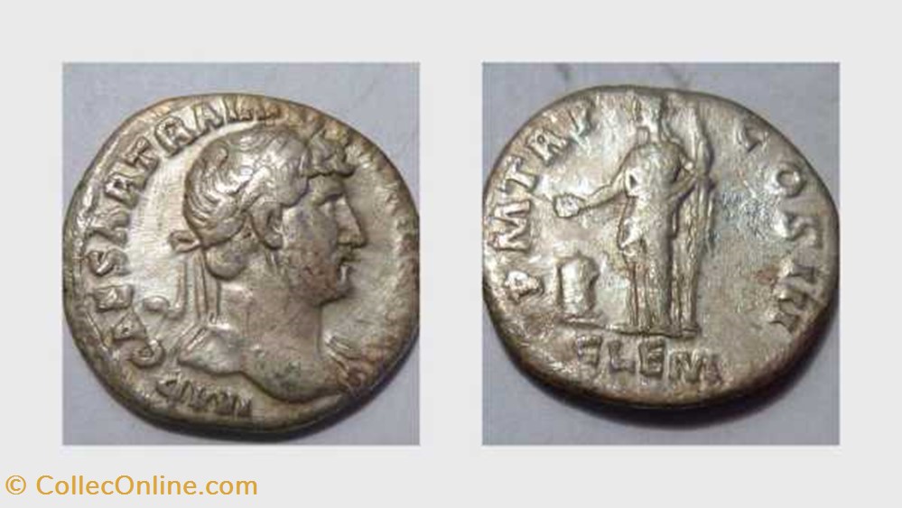 HADRIAN Denarius, RIC 117, Clementia coin ancient b to roman republicain imperial hadrian denarius ric 117 clementia