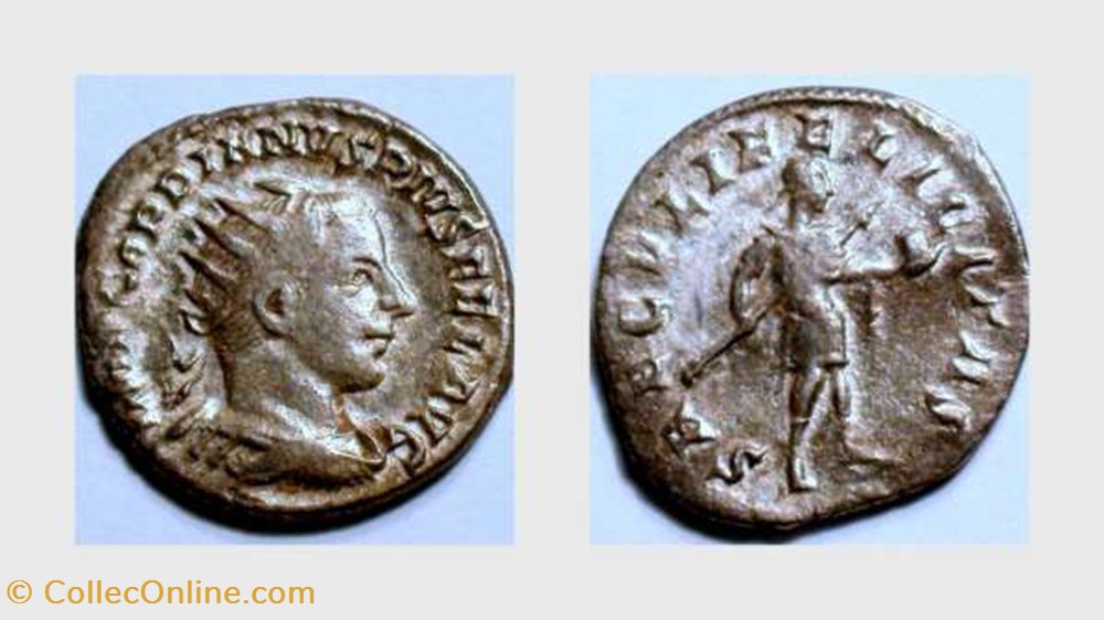 GORDIAN III Antoninianus, RIC 216, Spear and Globe coin ancient roman republicain imperial gordian iii antoninianus ric 216 spear and globe