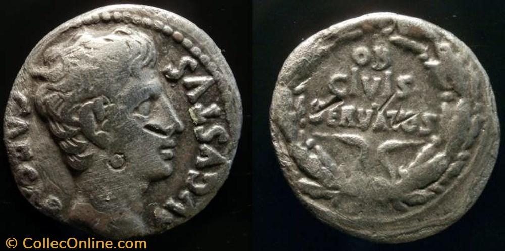 AUGUSTUS AR Denarius coin ancient b c to roman republicain imperial augustus ar denarius