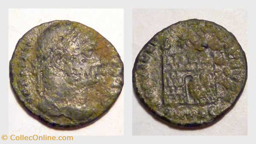 coin ancient b to roman republicain imperial constantine i ae3 ric vii 153 campgate