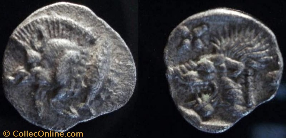 MYSIA AR Hemiobol coin ancient c to greek mysia ar hemiobol