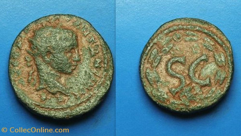 coin ancient to roman republicain imperial elagabalus ae 21 bmc 426 wreath