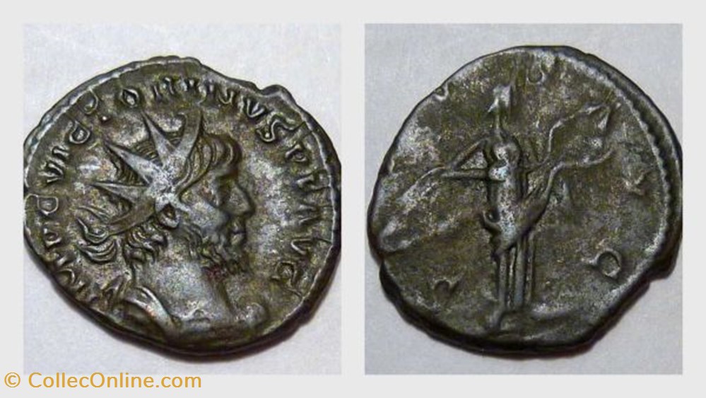 VICTORINUS Antoninianus RIC 67, Salus coin ancient b roman republicain imperial victorinus antoninianus ric 67 salus