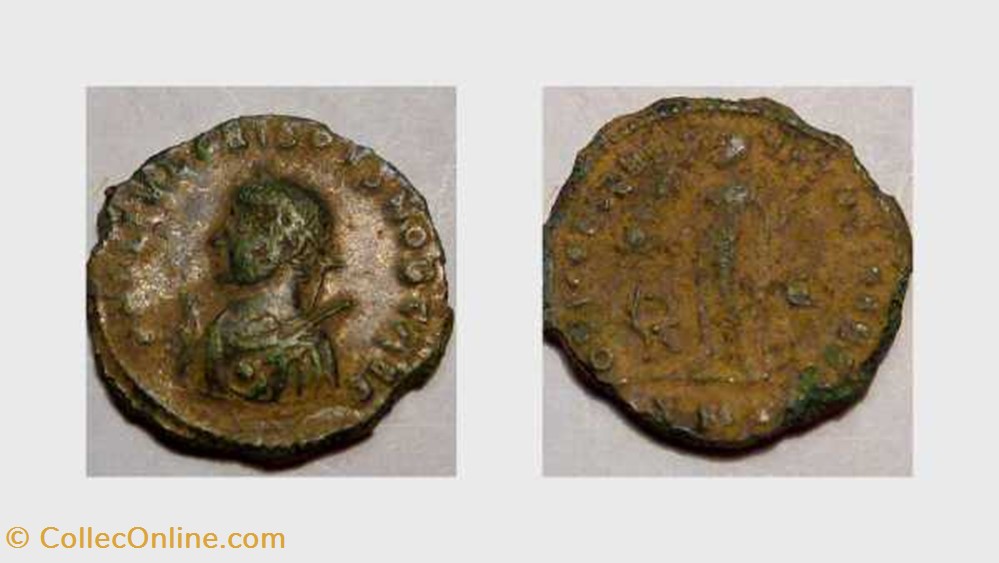 CRISPUS AE Follis, RIC 10, Jupiter coin ancient b to roman republicain imperial crispus ae follis ric 10 jupiter