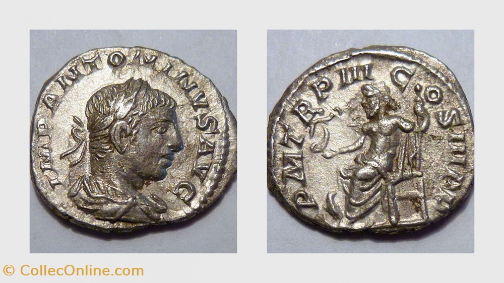 coin ancient to roman republicain imperial elagabalus denarius ric 27 jupiter