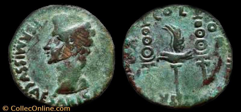AUGUSTUS Æ 31 Dupondius coin ancient b c to roman republicain imperial augustus 31 dupondius