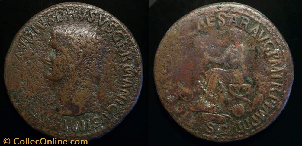 NERO CLAUDIUS DRUSUS AE Sestertius coin ancient b to roman republicain imperial nero claudius drusus ae sestertius