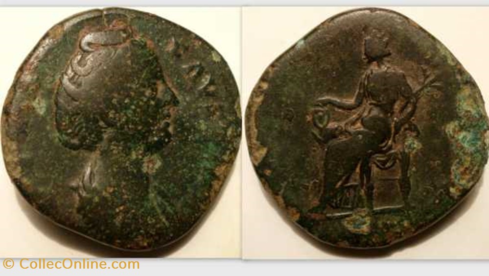 FAUSTINA I Sestertius RIC 1123, Cybele coin ancient to roman republicain imperial faustina i sestertius ric 1123 cybele