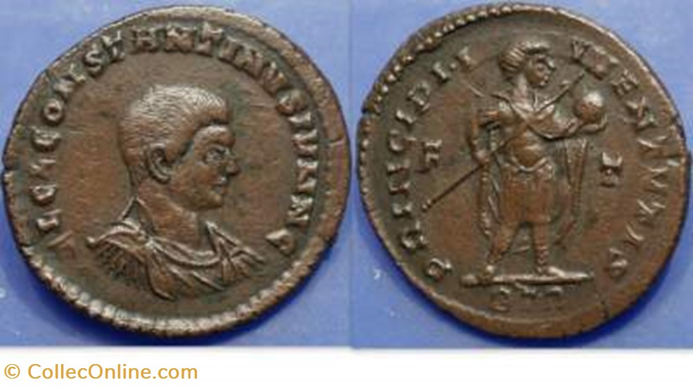 Constantine II AE3 Follis RIC VII 173, Prince coin ancient b to roman republicain imperial constantine ii ae3 follis ric vii 173 prince