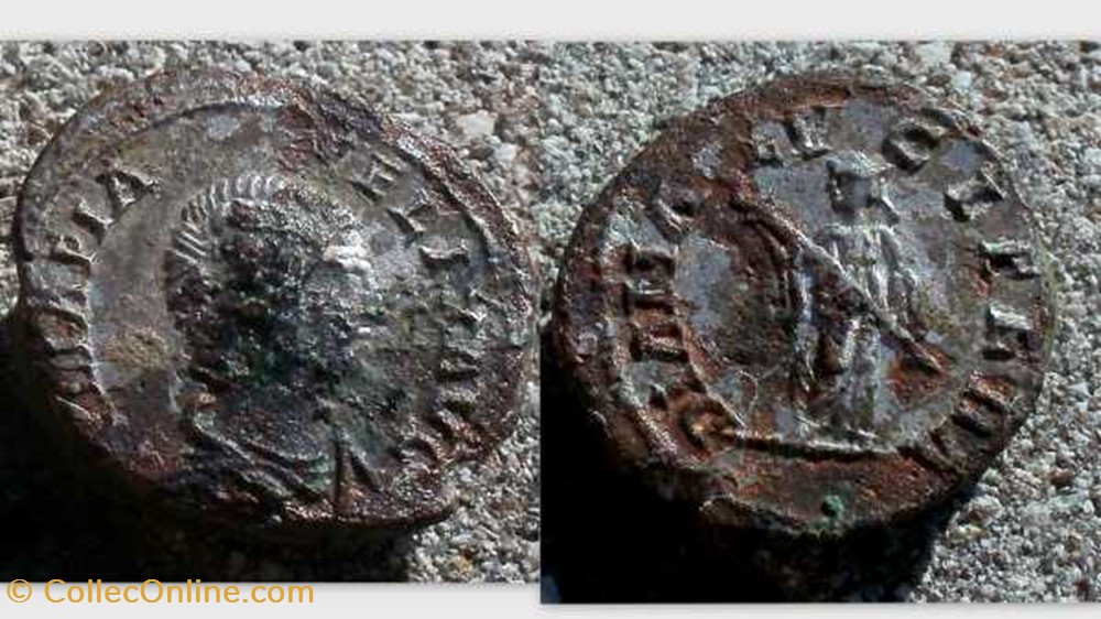coin ancient b to roman republicain imperial julia domna fouree denarius ric 373a caracalla diana