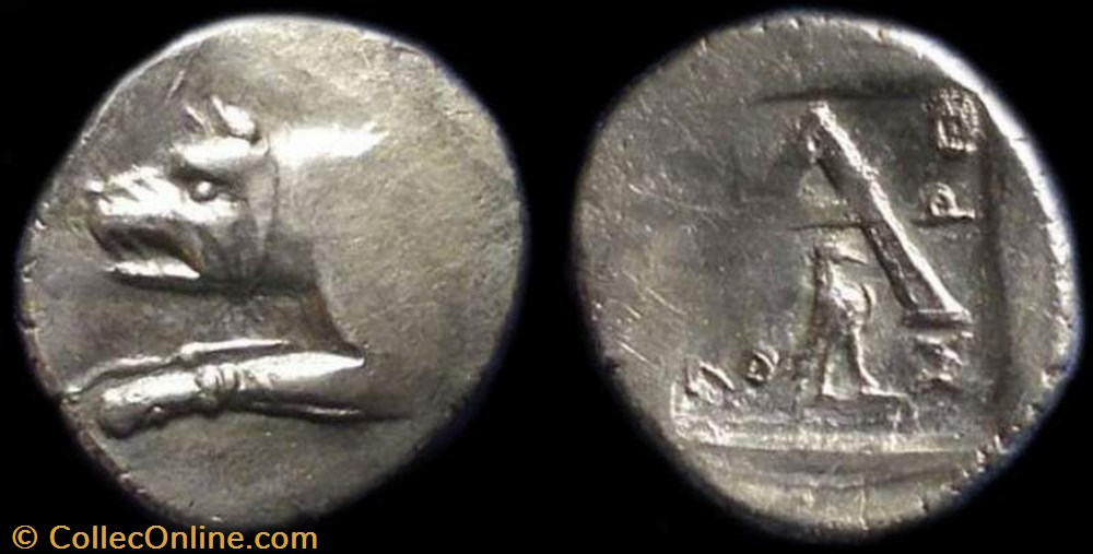 ARGOLIS, ARGOS AR Hemidrachm coin ancient b to greek argolis argos ar hemidrachm