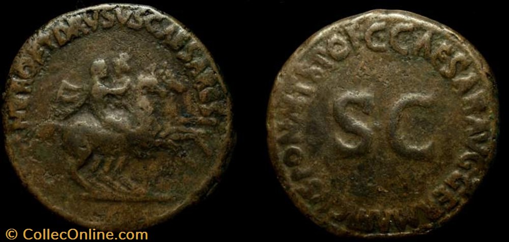 NERO/DRUSUS CAESAR AE Dupondius - Fake coin ancient b to roman republicain imperial nero drusus caesar ae dupondius fake