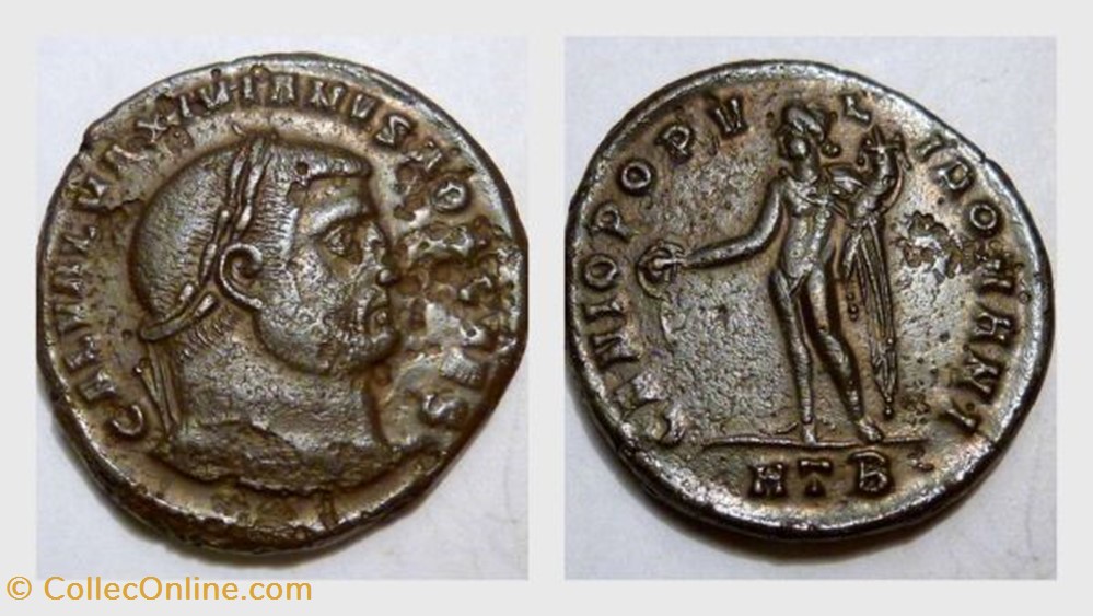 MAXIMINUS II AE Follis RIC VI 26b, Genius coin ancient to roman republicain imperial maximinus ii ae follis ric vi 26b genius