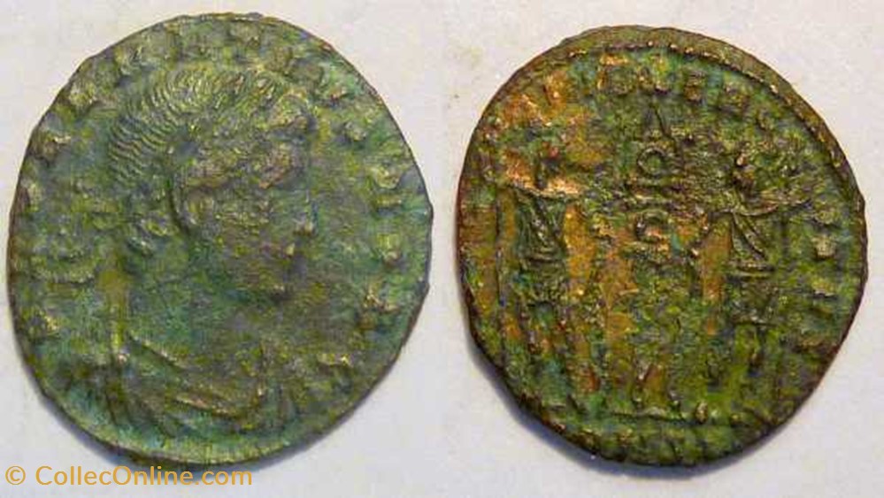 DELMATIUS AE Follis, RIC 153, Gloria Exercitvs coin ancient b to roman republicain imperial delmatius ae follis ric 153 gloria exercitvs