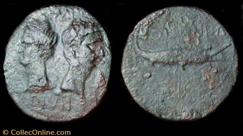 AUGUSTUS AE Dupondius coin ancient b c to roman republicain imperial augustus ae dupondius