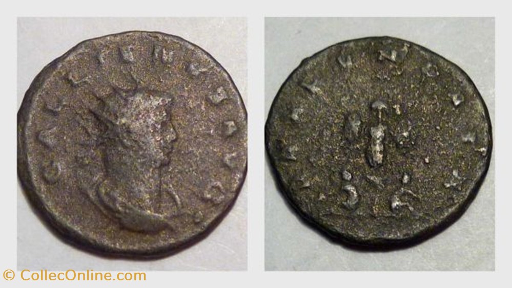 coin ancient b roman republicain imperial gallienus antoninianus ric 675 trophy