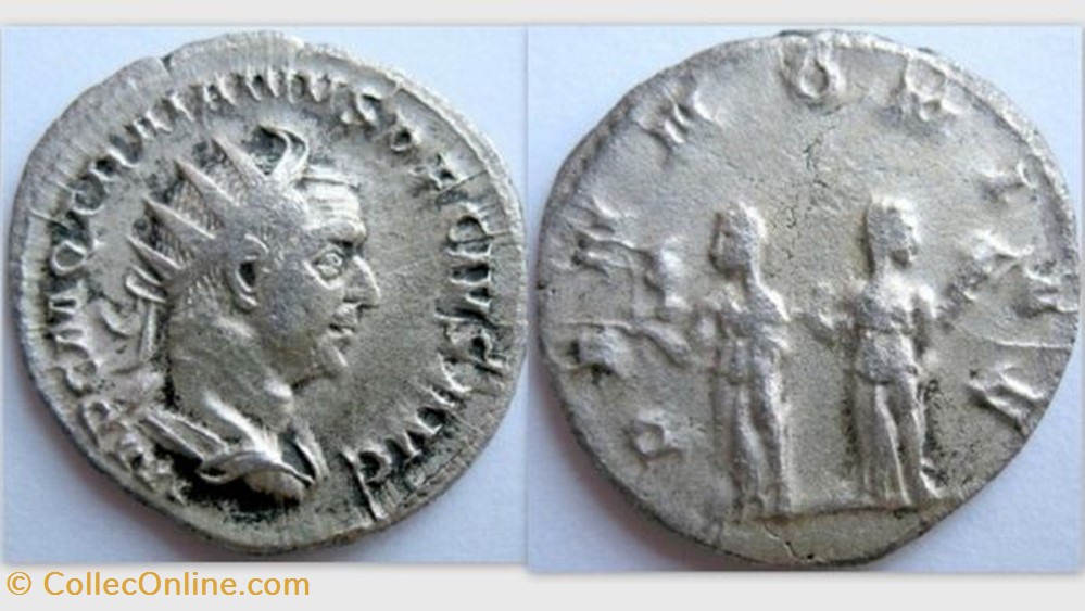 TRAJAN DECIUS Antoninianus, RIC-IV_iii,21b, Genius coin ancient roman republicain imperial trajan decius antoninianus ric iv iii 21b genius