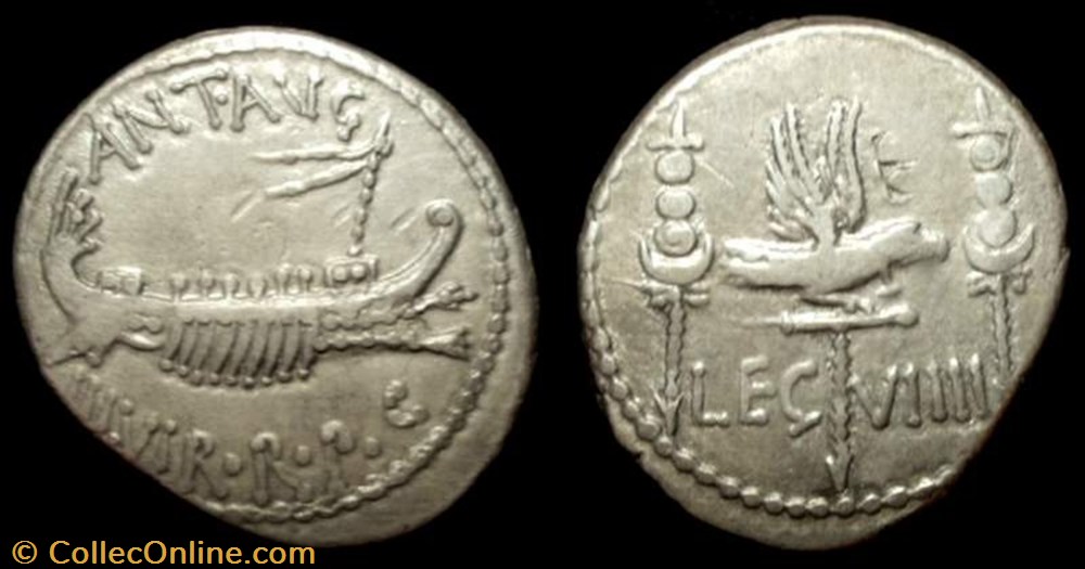 MARCUS ANTONIUS AR Denarius LEG VIIII coin ancient b roman republicain imperial marcus antonius ar denarius leg viiii