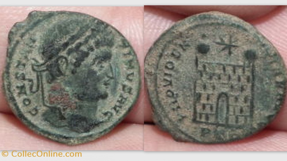 CONSTANTINE I AE3 Follis, RIC VII 504, Campgate coin ancient b to roman republicain imperial constantine i ae3 follis ric vii 504 campgate